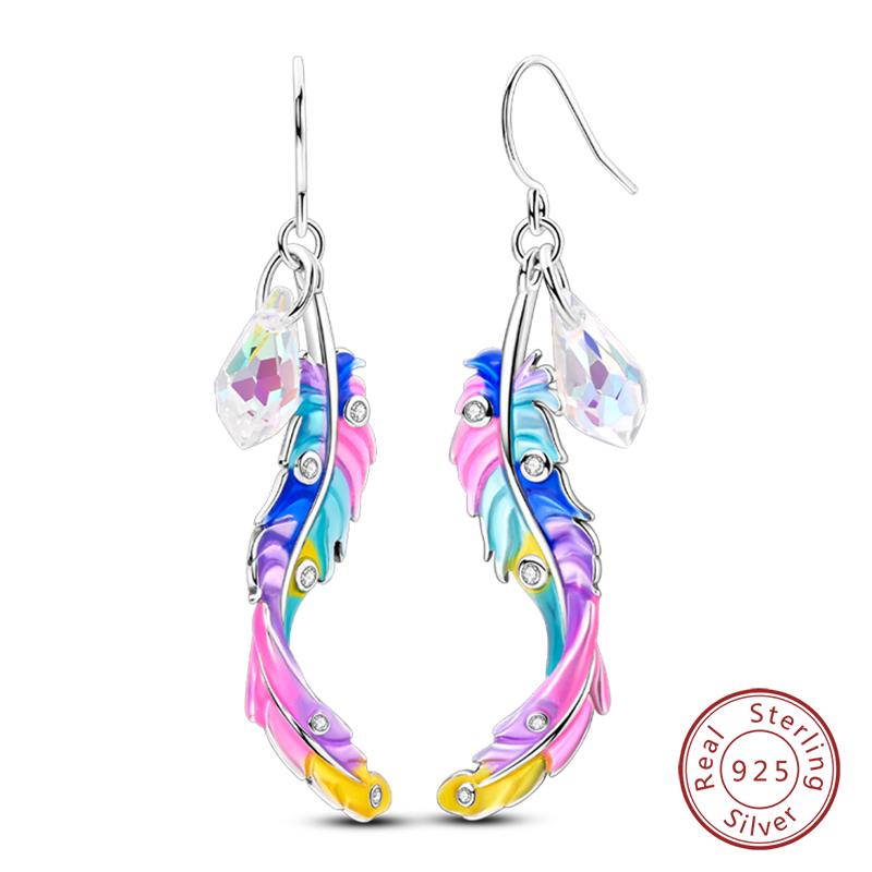 New 925 Silver Hoop Earrings Bow Strawberry Cherry Cream Sunflower Hoop Earrings For Women Fashion Party Jewelry Gift