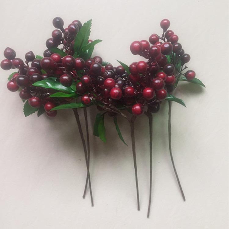 5PCS 24CM Foam Artificial Flowers California Berries Blueberry Fruit Small Fake Flower Home Decorative Party Wedding Blue Decor