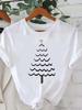 (Asian Size) star tree happy new year Tee merry Christmas festival O-neck Clothing Women's Top T Print Fashion ladies Graphic T-shirts