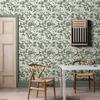 Retro Green Floral And Leaves Wallpaper Classic Peel And Stick Furniture Cabinet Sticker wWaterproof Kitchen Bathroom Wallpaper