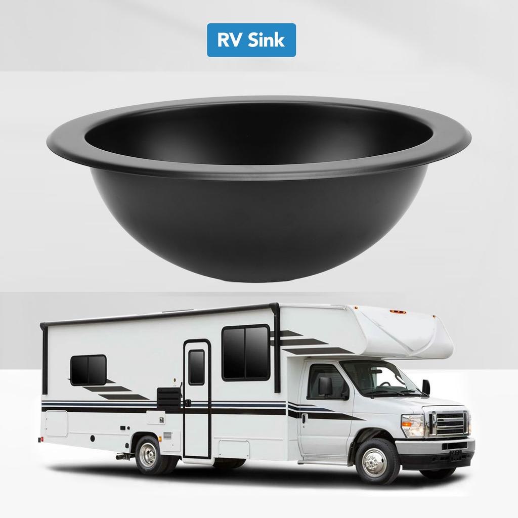 RV Sink 340 X 270 X 120mm RV Bathroom Sink Embedded Installation Round Efficient Drainage Large Capacity Versatile for Boat
