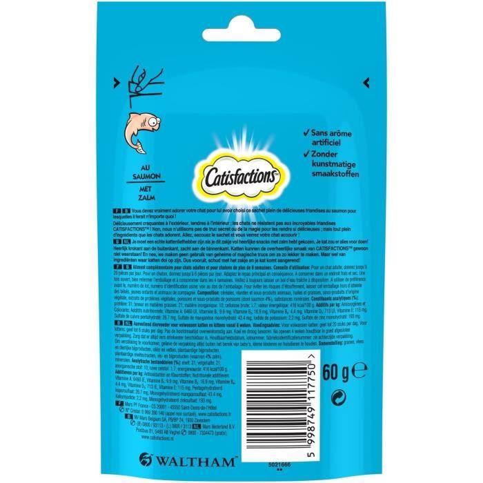 CATISFACTIONS Friandises au saumon pour chat et chaton 6x60g