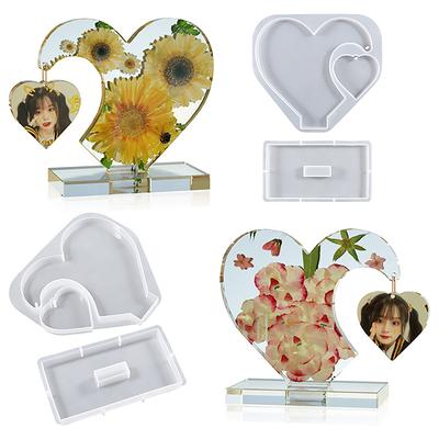 Large Po Frame Resin Molds, Heart Shape Silicone Molds For Epoxy Resin, Diy Picture Frame Display Unique Mold For Resin