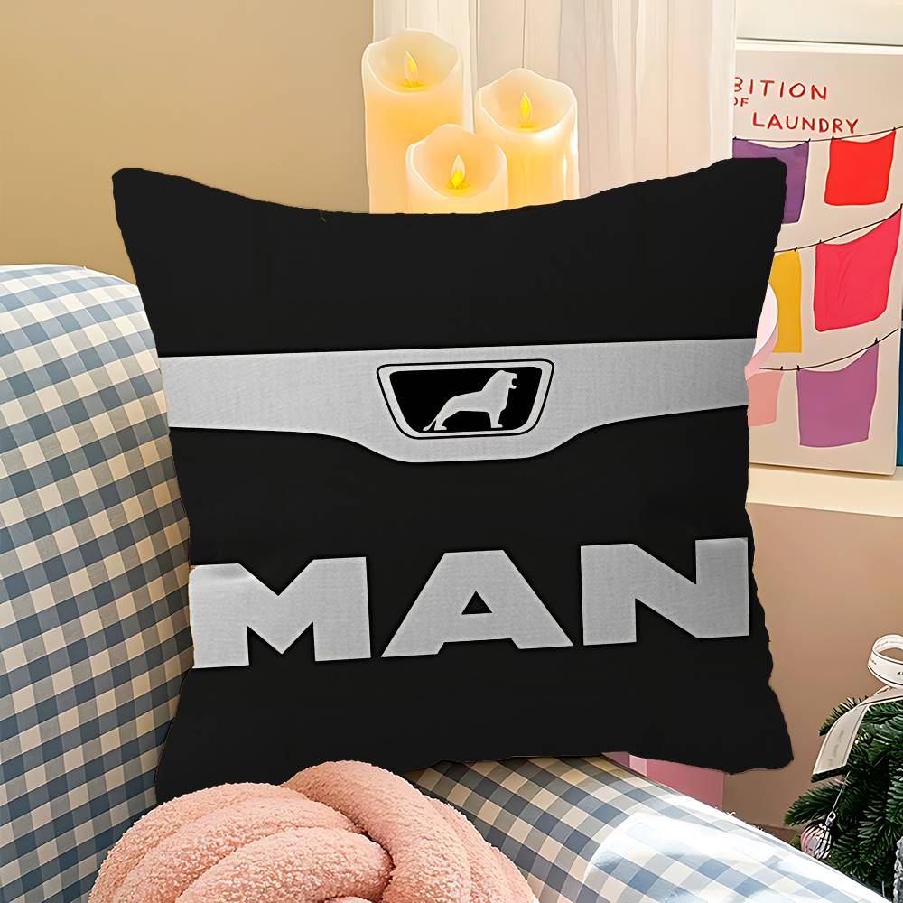 M-Man T-Truck Logo Cushion Cover Car Throw Pillow Case For Sofa Car Christmas Gift 40X40Cm 45X45Cm