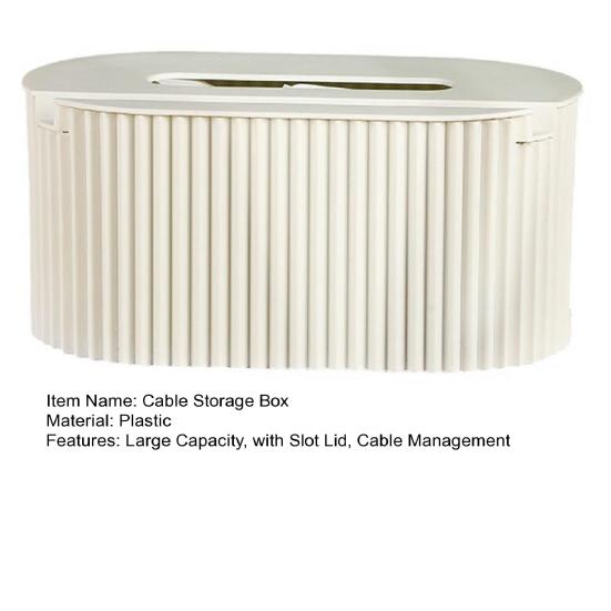 Cable Management Box with Lid Power Stripe Surge Protector Charger Adapter TV Computer Wire Desk Cord Hider Organizer Case Concealer
