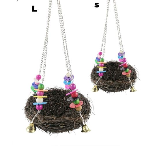 Vogelnest Lieblich Attraktiv Bunt Papagei Geflochten Hängendes Nest für Haustier