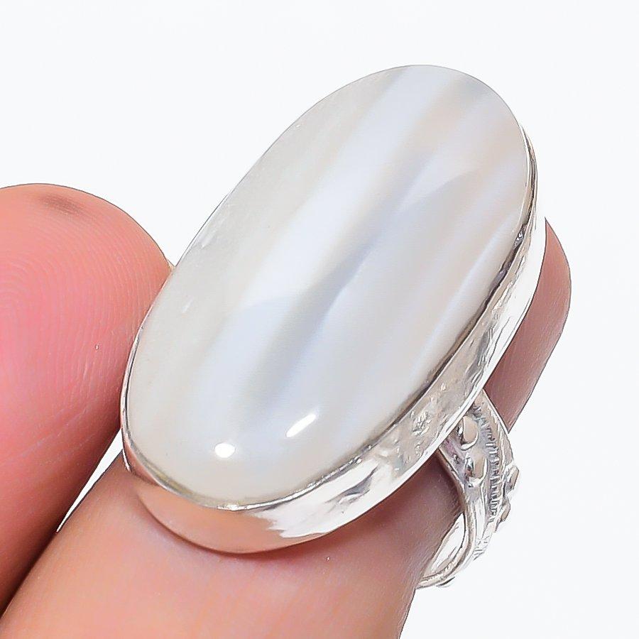 

Натуральный опал Овайхи Драгоценный камень Серебро 925 пробы Ювелирное кольцо Размер 7.5 C0H65