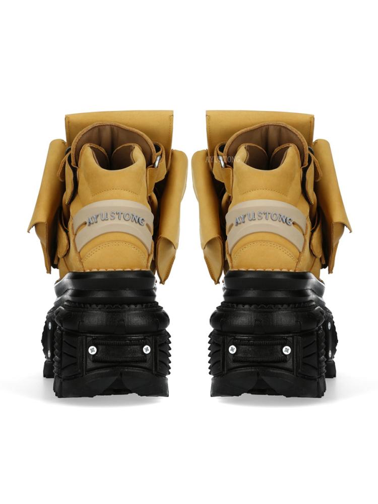 Fashion Thick Sole Lace Up Short Boots 2024 Autumn New Round Toe Punk Street Rock Sports Casual Shoes Black Fashion Women's Ankle Boots