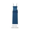 Kaslead New Women Clothes Western Style Fashion Simple Silk Net Patchwork Long Dress 5039814