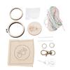 Mini Wooden Embroidery Hoop Keychain Small Ring Tiny Jewelry Making Supplies for Earring Pendant Round