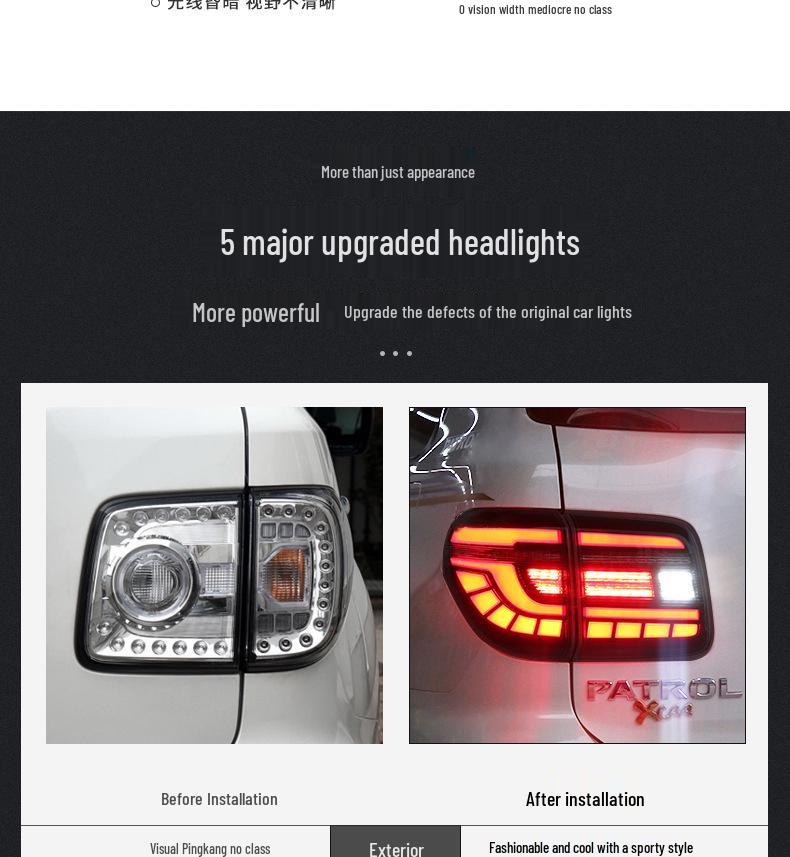 Nissan Patrol Y62 12-18 LED Daytime Running & Turn Signal Taillight Assembly