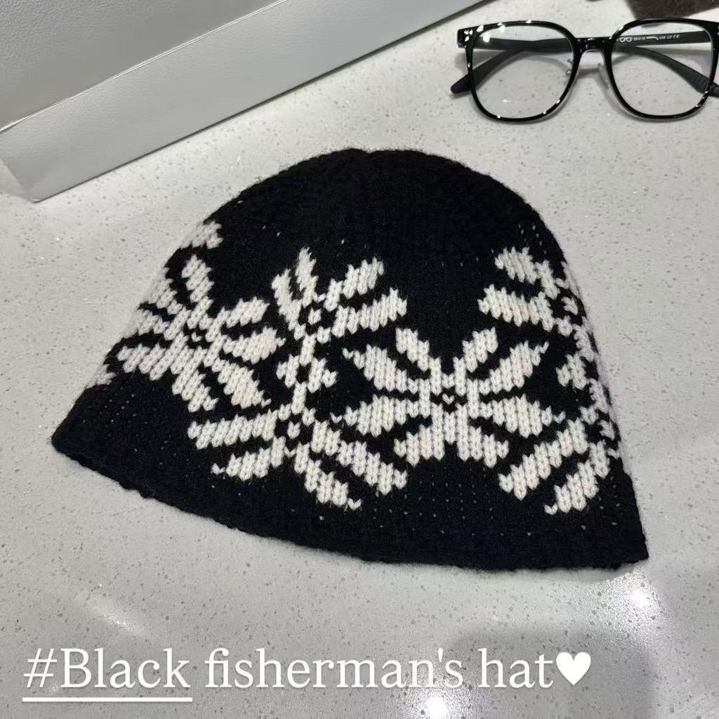 New Christmas knitted hat children's pile hat snowflake retro wool hat autumn and winter thickened warm couple big head circumference