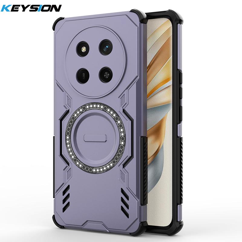 

KEYSION Чехол Hollow Heat Dissipation Case для HONOR X9c 5G X9c Smart Magnetic Cooling Shockproof Phone Cover для Honor Magic 7 Lite for Magic 7 Lite фиолетовый