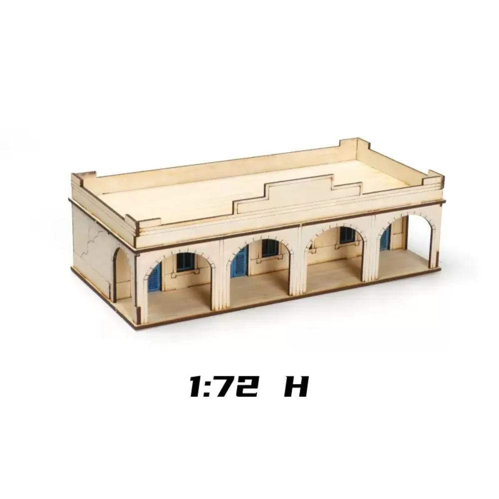 1/72 Holz-Bausatz Südostasien Haus Tempel Naher Osten Konstruktion Puzzle Modellbausatz für DIY Handgemachte Szene