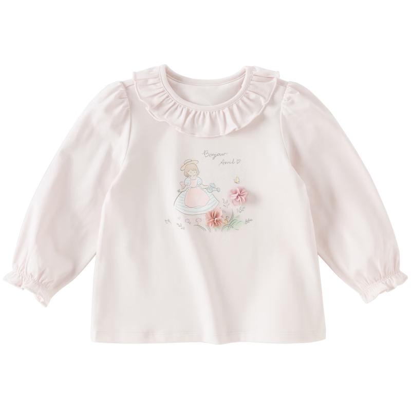 DAVE & BELLA Girls' Ruffled Long-Sleeve T-Shirt