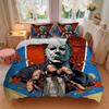 3pcs Halloween Michael Myers Horror Movie Poster Comforter Set with 1 Quilt Cover and 2 Pillowcases (No Core), Home Decor, Holiday Gift