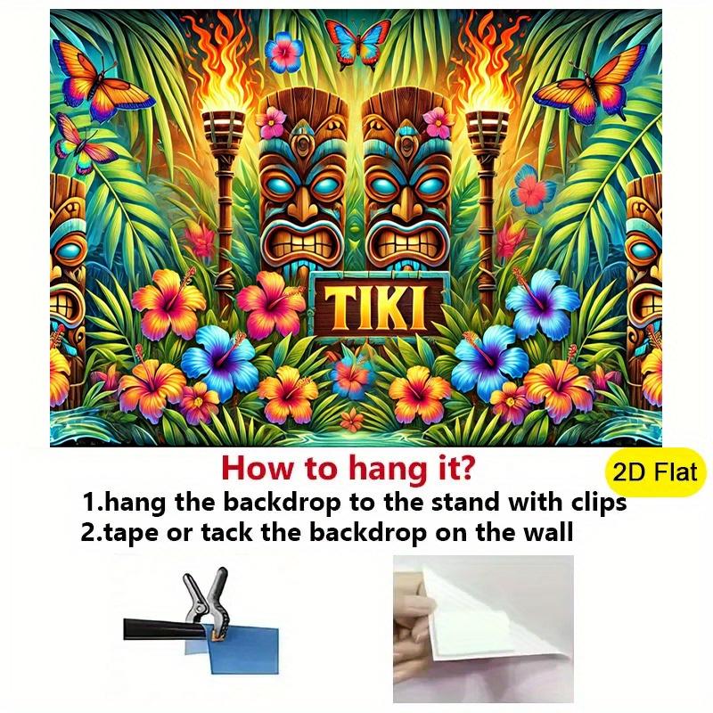 Tropical theme pattern, 2D backdrop cloth flag, party background tapestry, indoor and outdoor banner decoration
