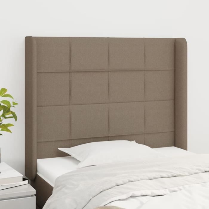 VidaXL Tête de lit avec oreilles Taupe 83x16x118-128 cm Tissu3119558