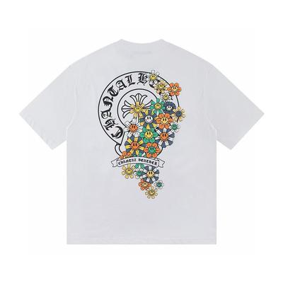 W346 CHROME HEARTS 2026 Summer New High Quality Cotton Round Neck Loose Large Size Men's and Women's T-shirt Couple T-shirt