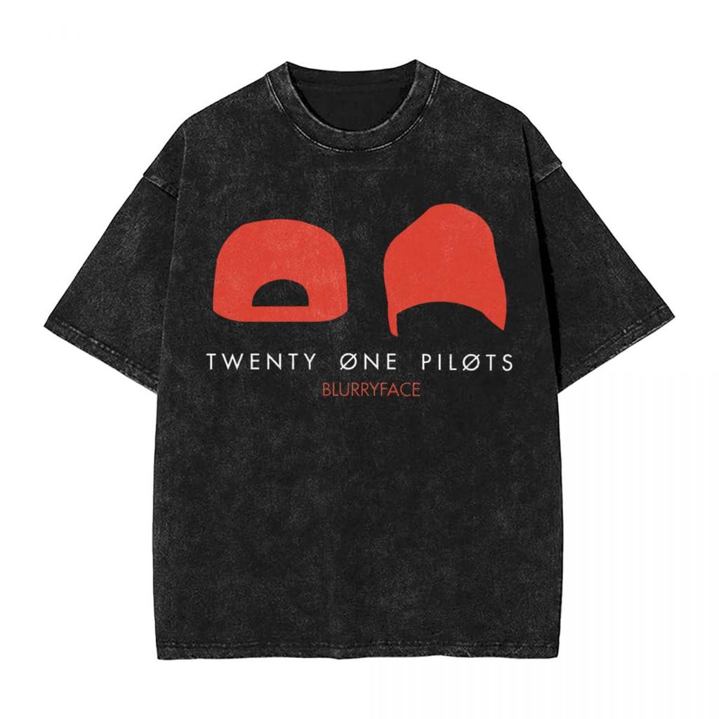 2026 Hot Sale Twenty One Pilots Woman Men Washed Hot Stamping Print T-Shirt,Harajuku Cotton Tshirt Band Men's Summer Short Sleeve Tees Casual Top