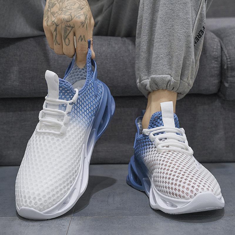 Men's shoes summer new casual shoes fashion outdoor breathable sports shoes trend large mesh shoes gradual change color running shoes