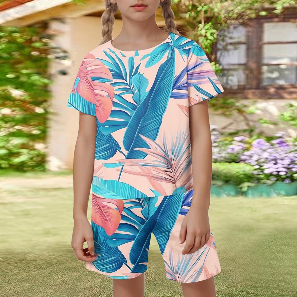 Dziecięcy patriotyczny strój - krótki rękaw i spodenki 2-częściowy zestaw dla chłopca i dziewczynki