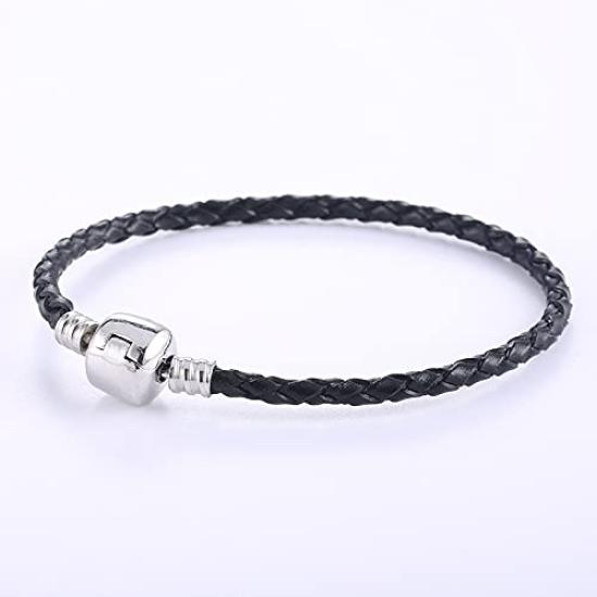 and Leather Red and Lucky Round Protection from Good Fashion Accessory Women's Men's Bracelet, Silver, Beads, Bracelet, Evil, Luck, Amulet, Unisex,