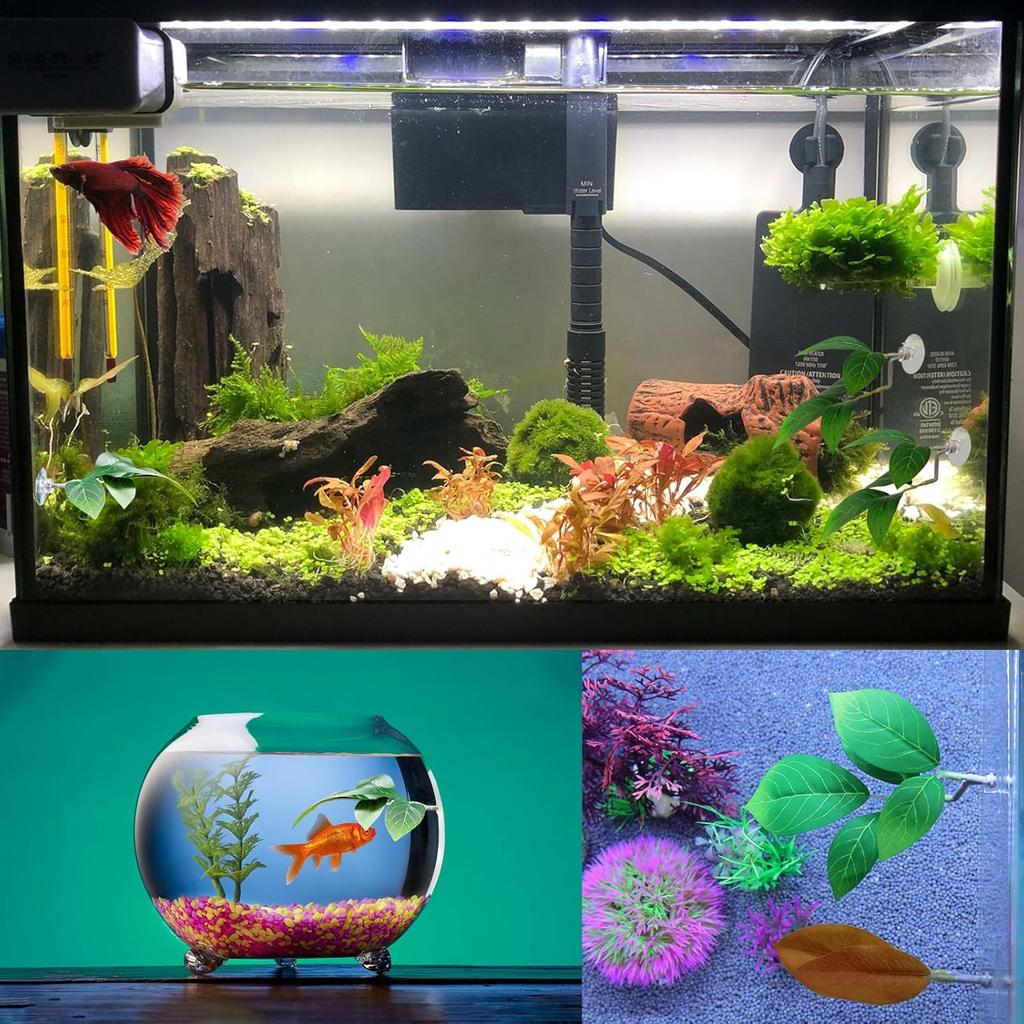Fish Leaf Pad Fish Tank Accessories Aquarium Décor Simulating 3 pcs Adjustable Plastic Plants Betta Natural Habitat Playing Spawn Breed Rest Bed