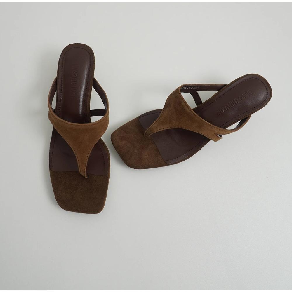 Summer Fashion Women Clip Toe Slippers Comfort Low Heel Slides Shoes Ladies Casual Dress Street Style Sandalis