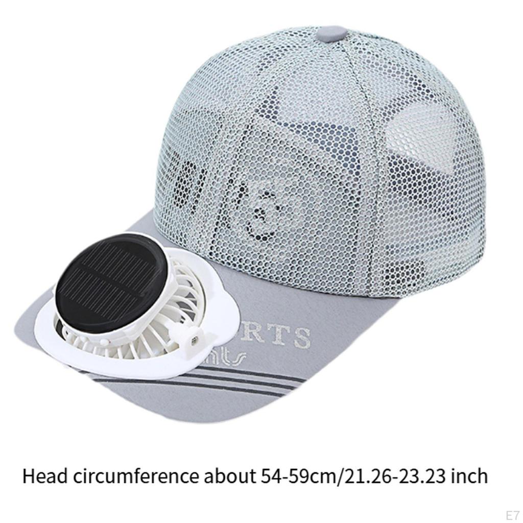 Hat with Solar-Powered Fan for Hiking and Cycling