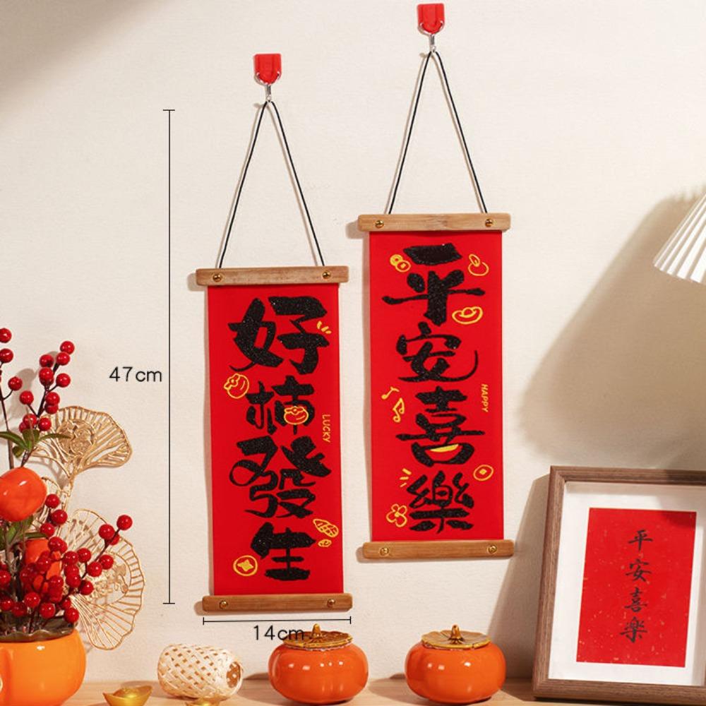 Red Chinese Calligraphy Pendants Mini Home Ornaments New Year Hanging Decoration  Home Decor