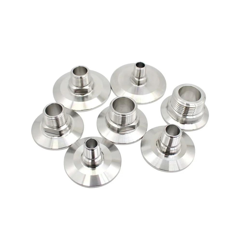 Sechskant 1/4" 3/8" 1/2" 3/4" 1" 1-1/2" 2" NPT Außengewinde x 0,5" 1,5" 2" Klemmverbindung Tri Clamp Rohrverschraubung 304 316L Edelstahl Sanitär