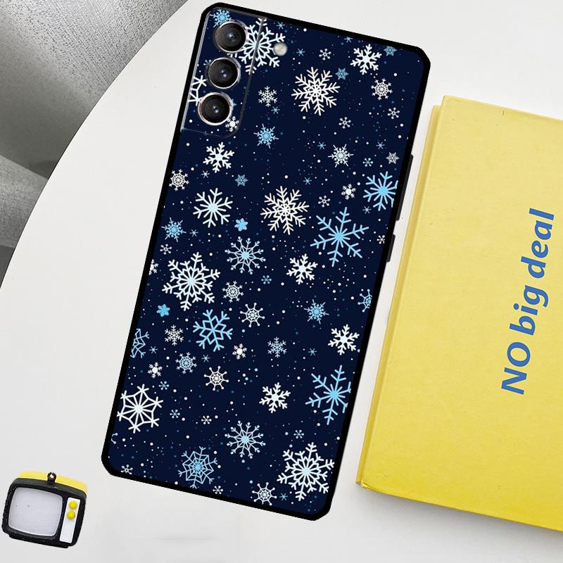 Snow Snowflake Winter Phone Case For Samsung Galaxy S25 Ultra S20 S21 S22 S23 Plus S9 S10 S25 FE S24 Ultra Cover