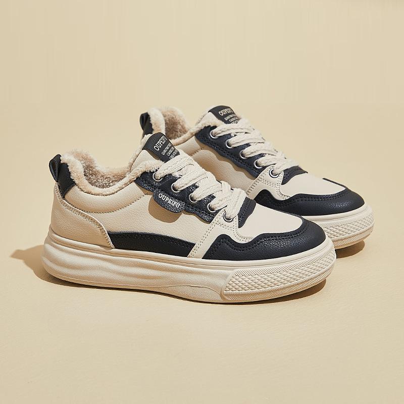 Winter velvet little white shoes new Korean version ins female students platform heightening board shoes casual XF1239-1