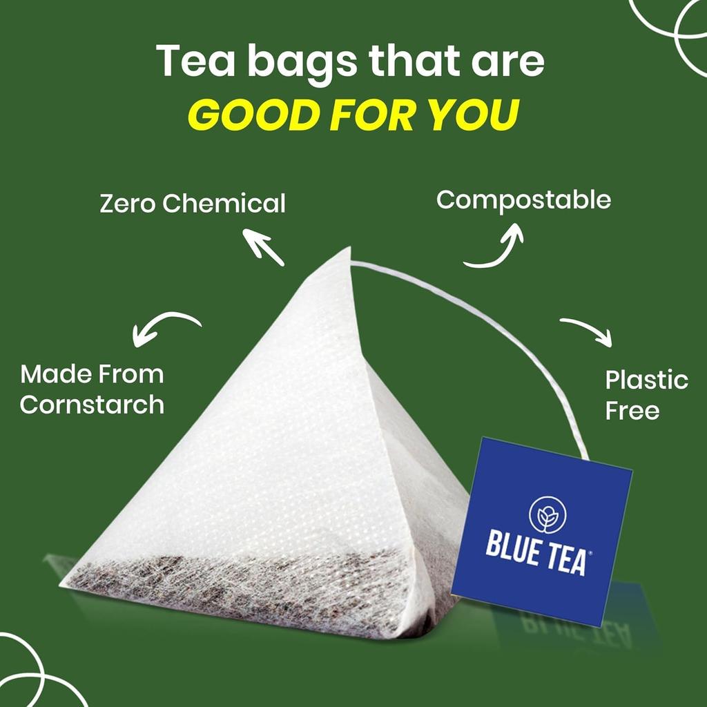 BLUE TEA - Mullein Tea - 30 Tea Bags - Plant Based | SUPER ANTIOXIDANT | For Immunity, Lung Detox, Respiratory Health | Caffeine Free - Leaf
