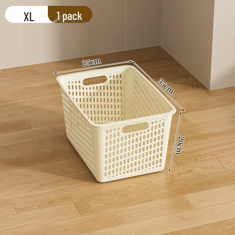 Multifunctional Plastic Desktop Storage Basket with Right Angle Partition