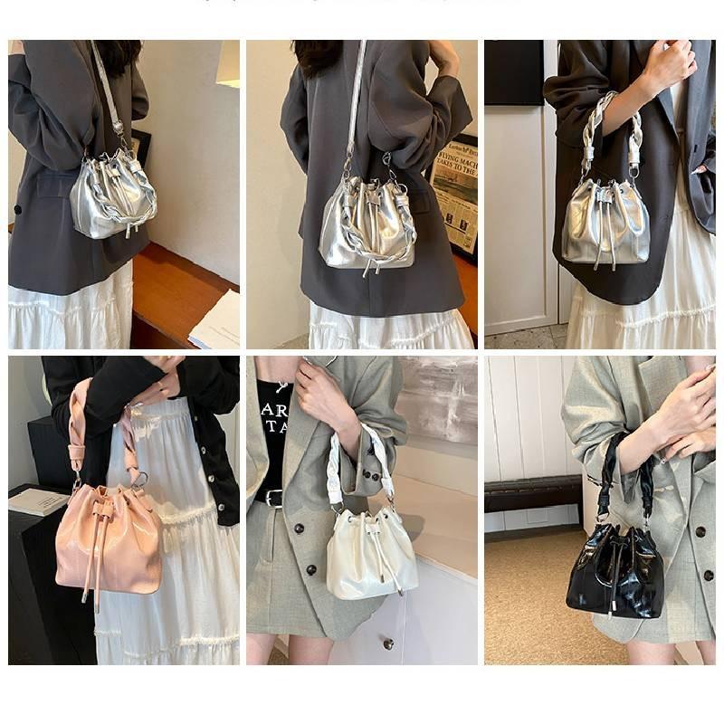 Trendy Womens Summer Pu Bucket Bag Fashionable Casual Crossbody Handbag