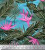 Soimoi Japan Crepe Satin Stoff Blomster & Blader Tropisk Stoff Prints etter meter 42 tommer