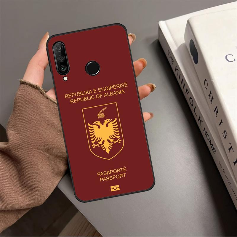 Albania Passport For Huawei Nova 10 9 SE Y91 Y61 Y90 Y70 Y60 Y72 12s 12i 11i 7i 8i P60 Pro P30 P40 Lite Case