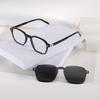 Magnetic Clip On Sunglasses For Men UV400 Lens Sunglasses Optical Myopia Glasses Frame 2 In 1 Shade Eyewear