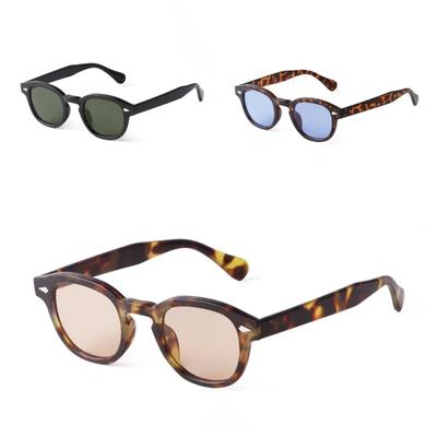 1Pcs Vintage Fashion Oval Sunglasses for Women Men  Design Retro Rivet Yellow Blue Lens Square Sun Glasses UV400