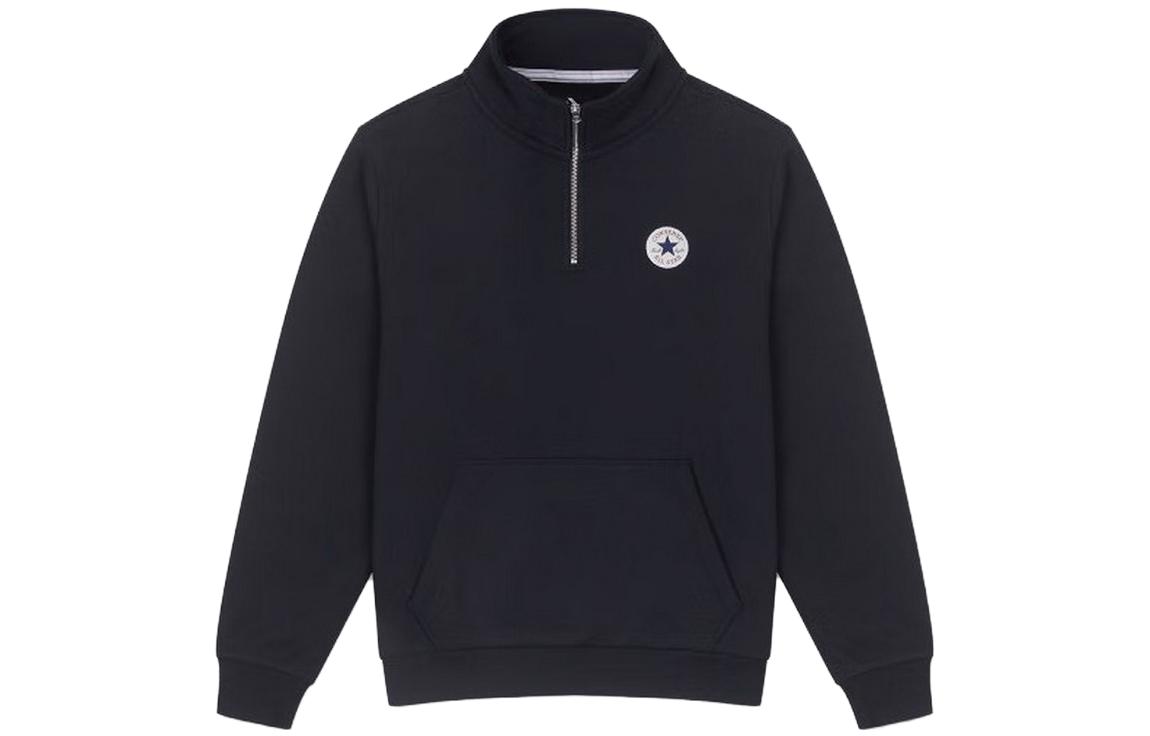 Converse Sweatshirts Men s Black Stand Collar Moderate Regular 10025910-A03 M