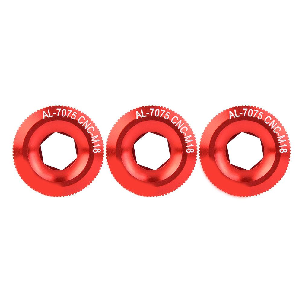 3Pcs 18mm Aluminum Alloy Shaft Screw Nut Accessory Cycling Crank Cover(black)