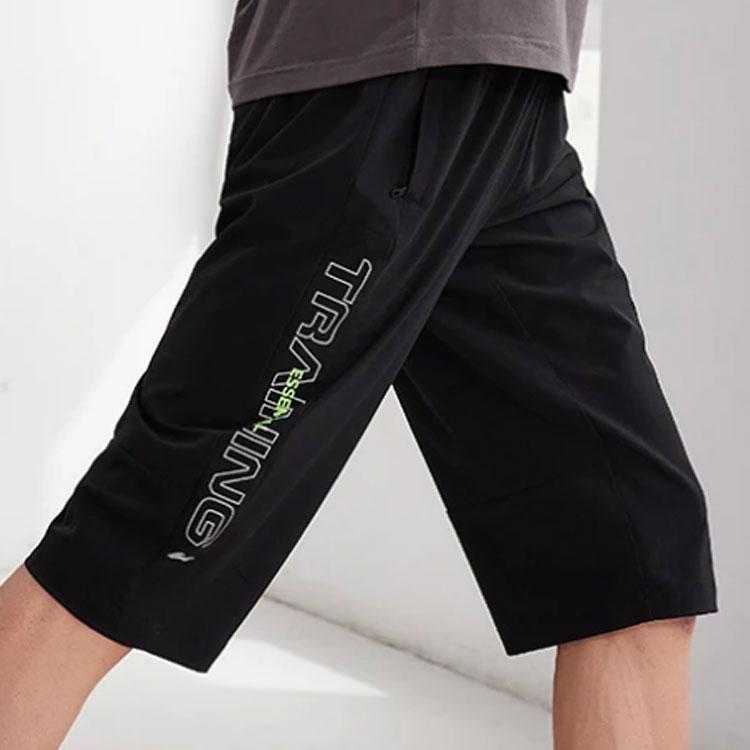 Li Ning Training Series Quick-Dry Cool Seven-Point Sports Pants Men bottoms Black AKQR063-1