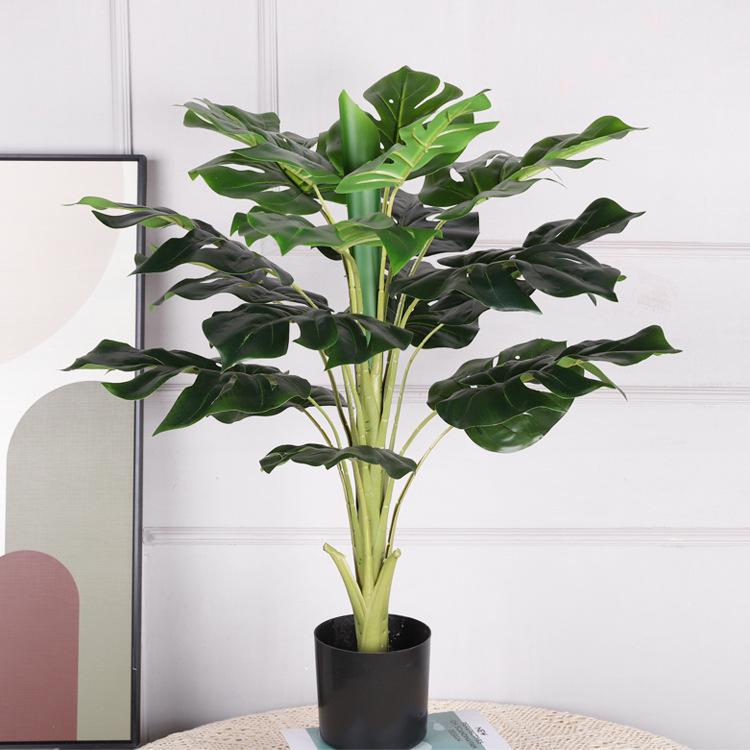 Nordic Monstera Leaf Indoor Décor: High-Quality Artificial Floor-Standing Green Plant Ornament