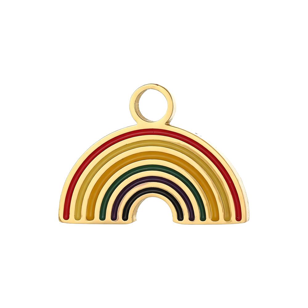 CARLIDANA Multi Designs Diy Rainbow Cherry Pendant Enamel Fashion Jewelry Charms Bracelet Necklace Stainless Steel Pendant