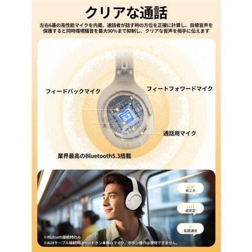 QCY H3 Wireless Headphones, Noise Cancelling, Bluetooth 5.3, High-Resolution Audio Support (AUX Connection), Noise Reduction Up To 43dB, Dual Use, Wir