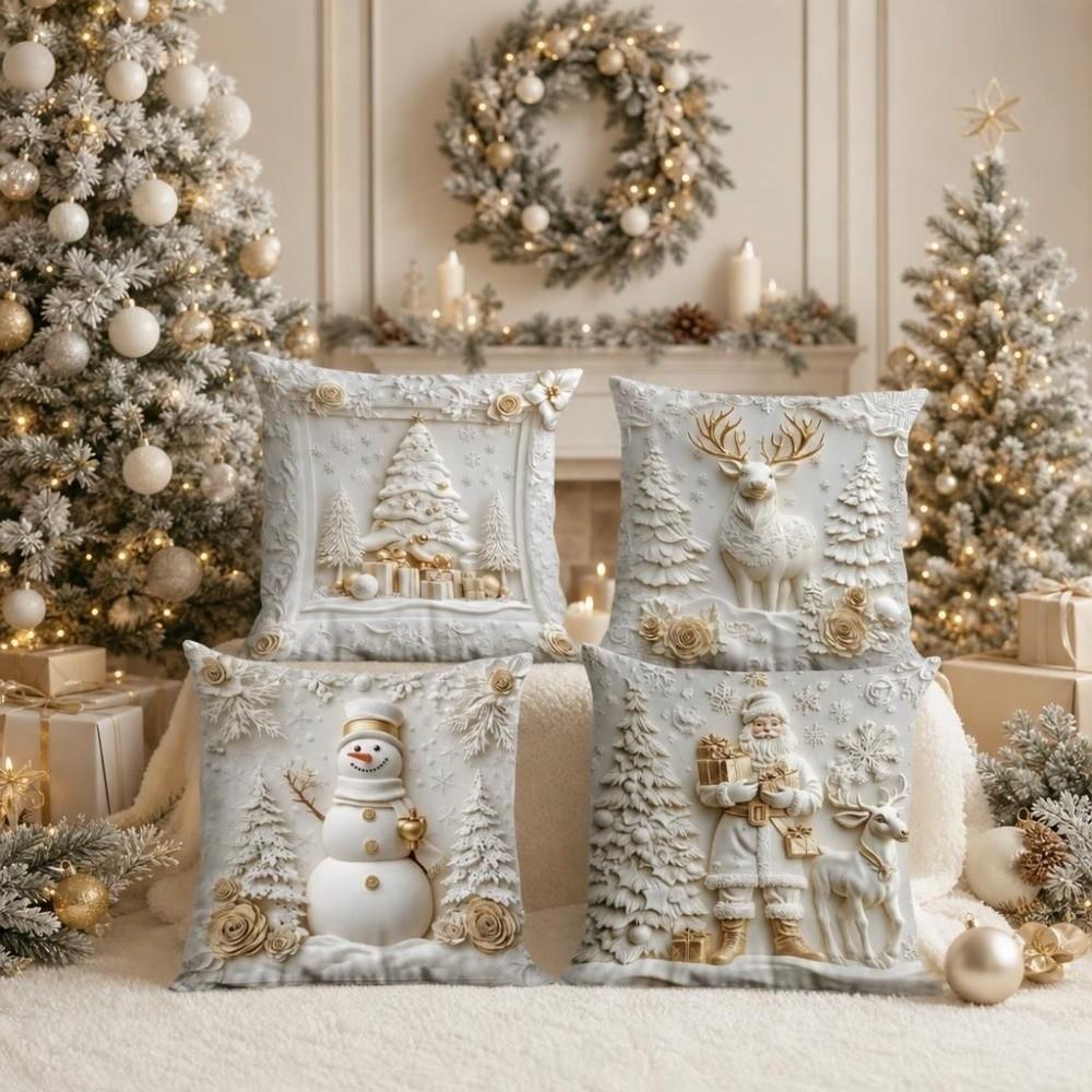 Christmas Tree Christmas Pillow Cover Soft Santa Pillow Cover Party Decoration