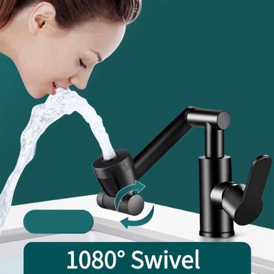 1PC 1080 ° Rotating Basin Faucet Universal Rotating Sink Faucet Extension, Aerator Nozzle and Robot Arm, Suitable for Kitchen Bathtub Faucet Washbasin