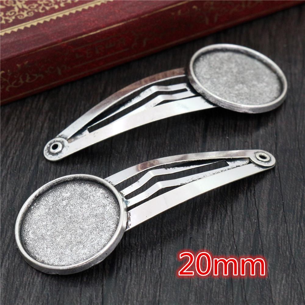 5pcs 20mm 18mm 18x25mm Inner Size Round/Oval Copper Material Hairpin Hair Clips Hairpin Base Setting Cabochon Cameo 